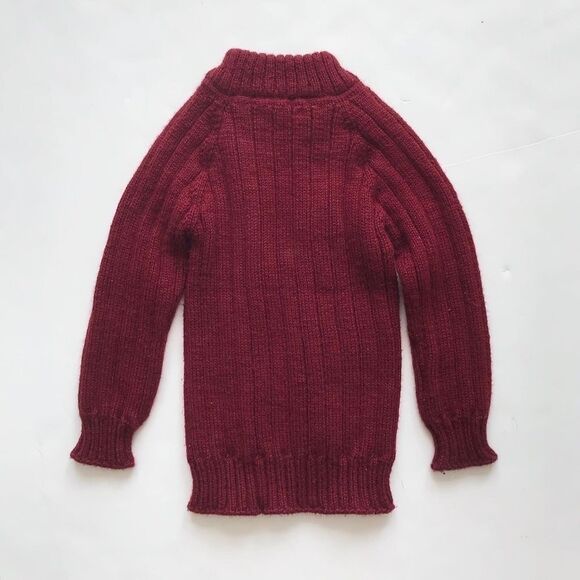 Maroon mock neck cable knit sweater EUC 5/6Y - Picture 3 of 3
